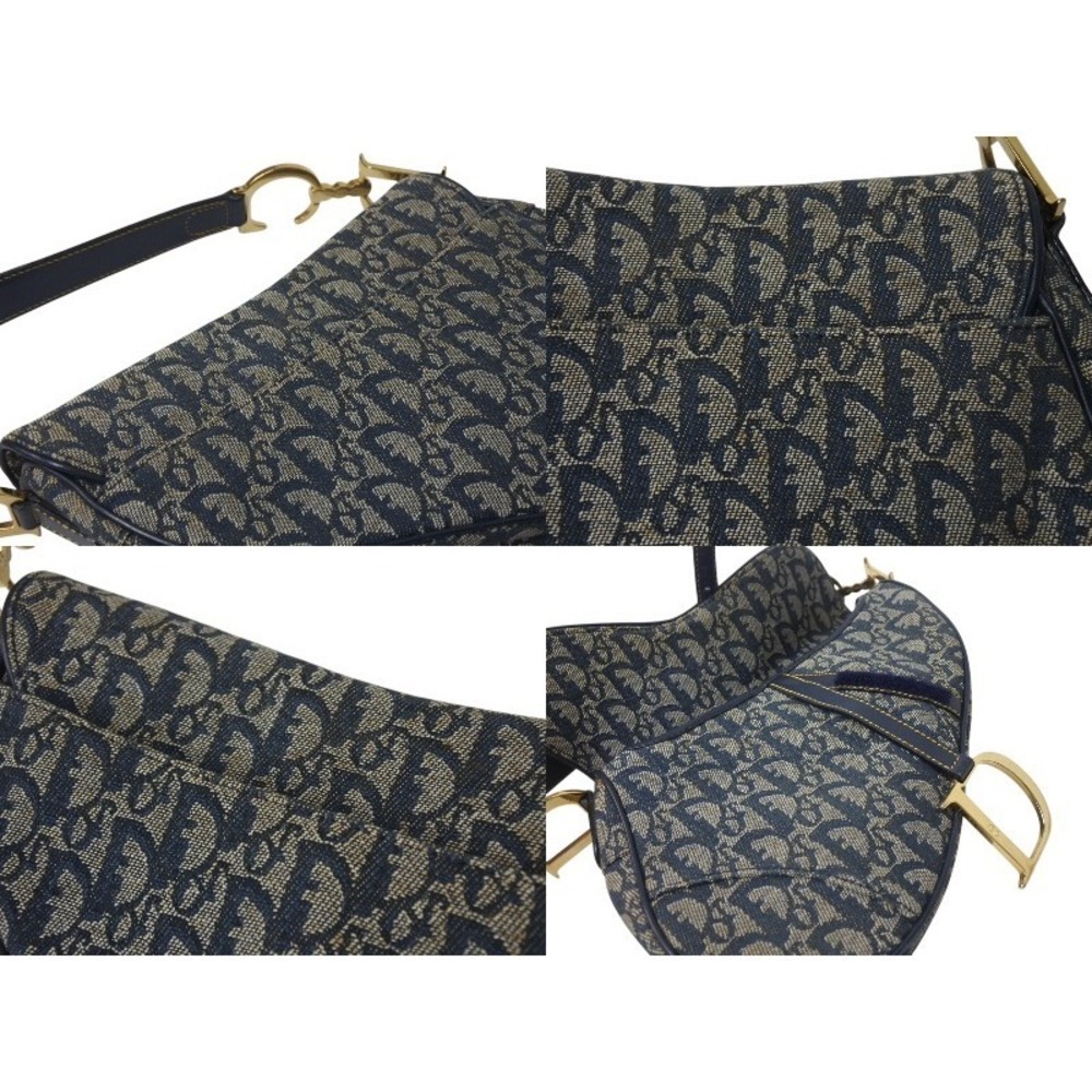 Christian Dior Trotter Saddle Bag Navy Blue Galliano - Picture 8 of 10